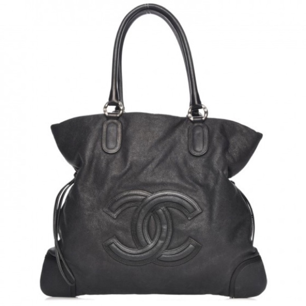 LARGE CHANEL LEATHER TOTE HOBO - Picture 3 of 13